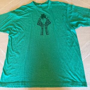Tultex Emerald Short Sleeve Tee with Skeleton and Clover St. Patrick’s Day